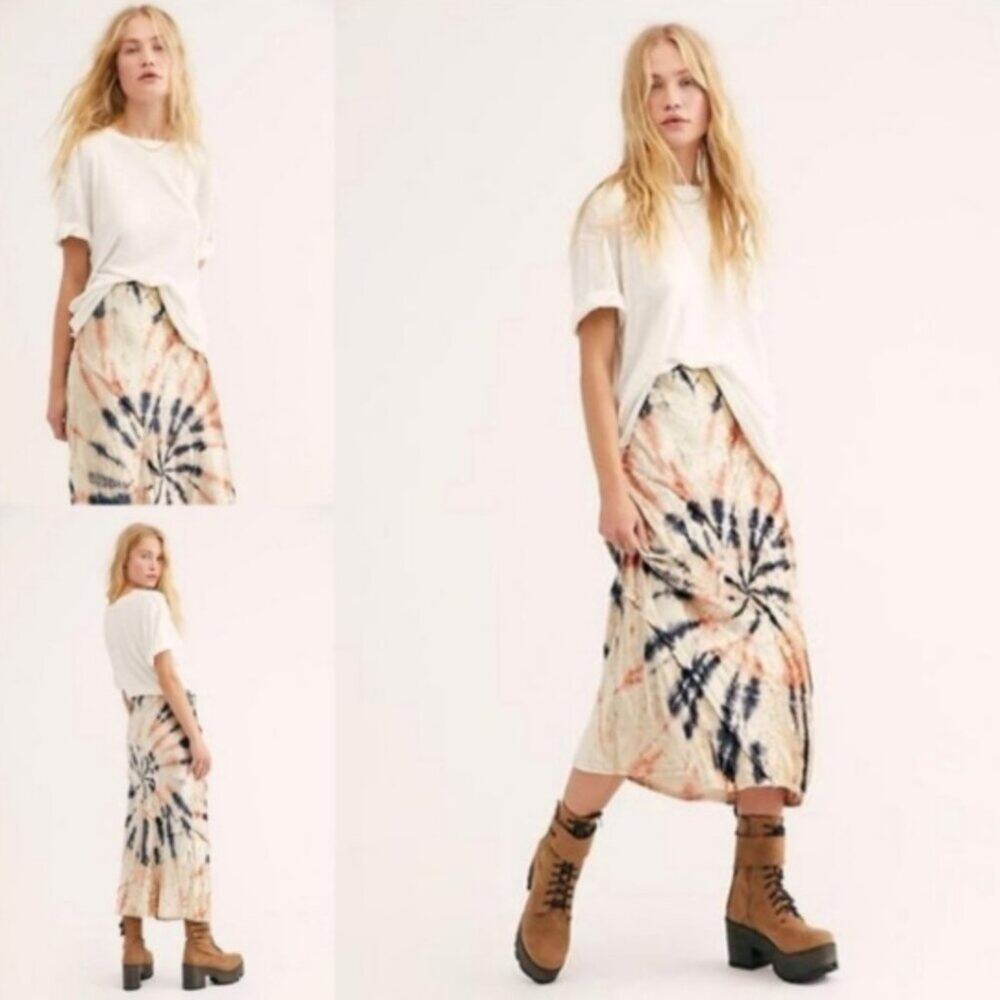 NWT Free People Crushed Velvet Firework Combo Skirt Size L